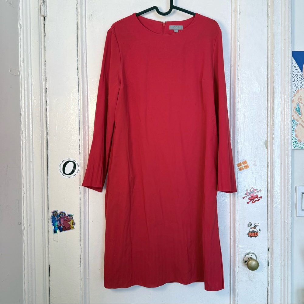 COS Red Long Sleeve Dress